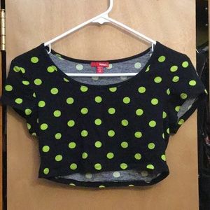 NWOT Bongo Polka Dot Crop Top Tee S